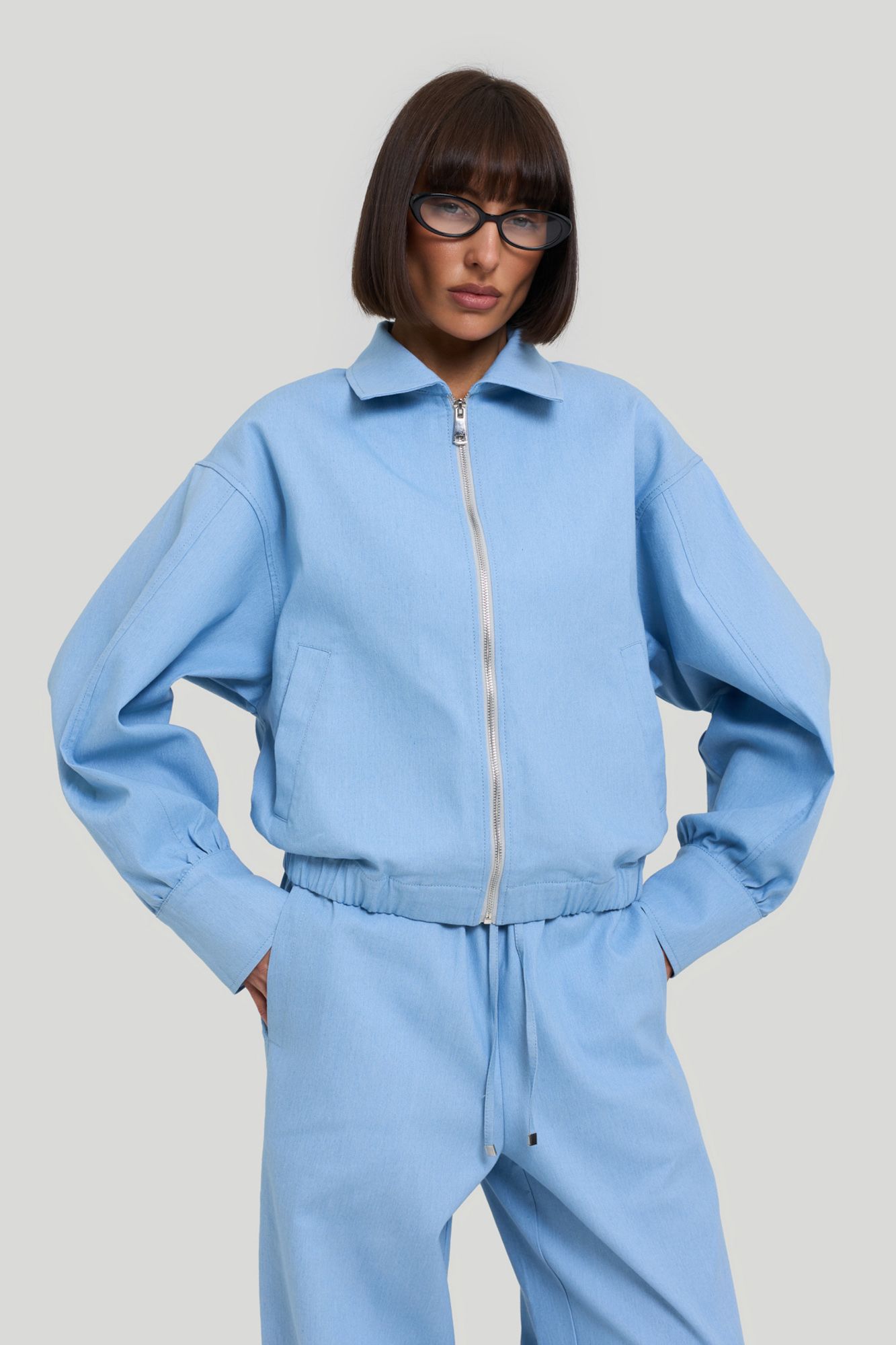 Костюм из тонкой джинсы (S/M голубой)